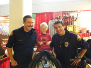 Boy Meeting St. Paul Police Officers at Minnesota State Fair