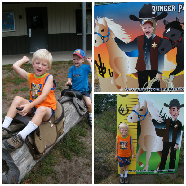 Collage of kids playing at Bunker Stables in Bunker Hills Park, Andover Minnesota