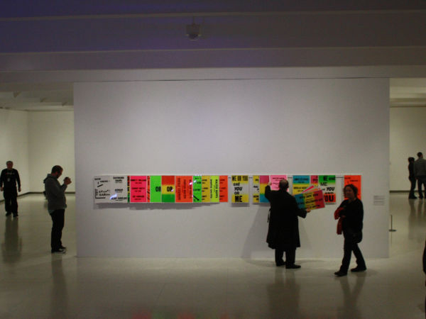 People viewing art in a Walker Art Center Gallery, Minneapolis, Minnesota