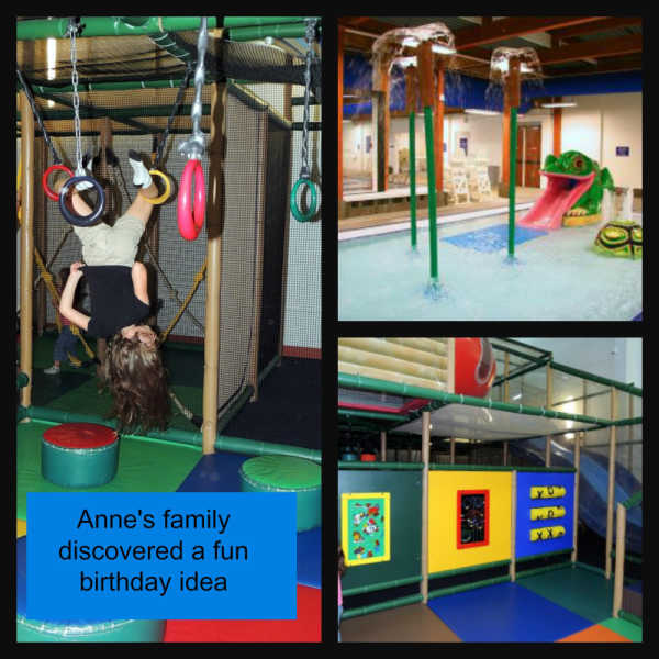 Collage of Anne's Family's visit to Williston Treehouse and Waterpark in Minnetonka, MN