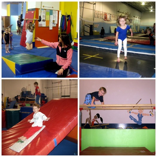 Collage of Preschool Open Gym at Gleason's Gymnastics --an alternative option to Little Gym of Edina