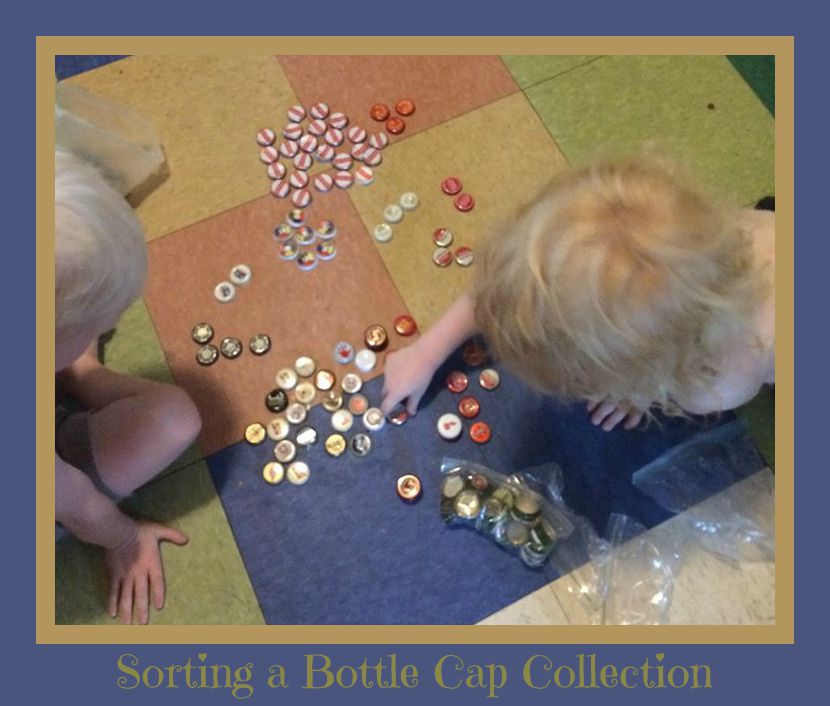 Sorting bottle caps for Treasure Art