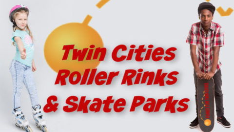 Twin Cities Roller Rinks & Skate Parks - Girl with roller skates and boy with skateboard