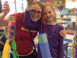 Mother and Daughter Fish Crafting at Lakeshore Learning