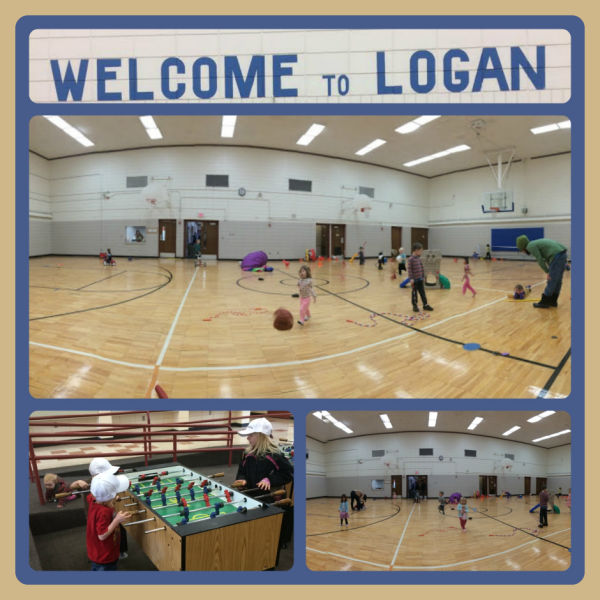 Collage of kids playing at Logan Recreation Center - Open Gym and Foosball -- in Minneapolis, Minnesota.