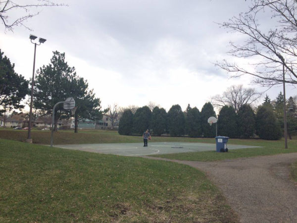 Basketball court at Audubon Park in Minneapoolis