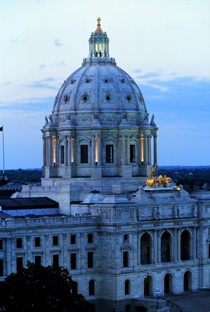 Minnesota State Capitol at dusk