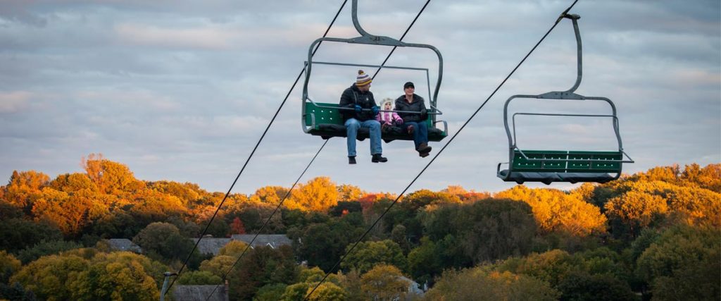 October Weekend Family Fun on the Chairlift at Highland Park in Bloomington, Minnesota