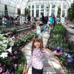 Young girl visiting the Como Conservatory in St. Paul, Minnesota