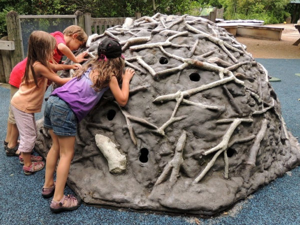 Children playing a Lowry Nature Center in Minnesota