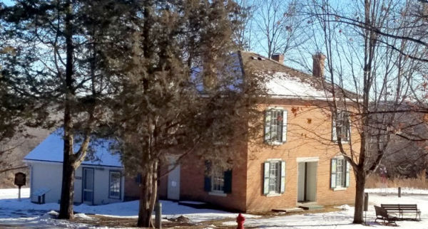 Exterior of Gideon Pond House in Bloomington Minnesota during winter