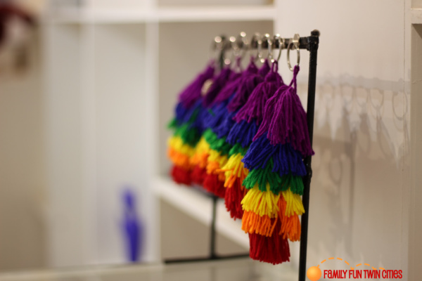 New Years eve party decorations - rainbow colored tassels