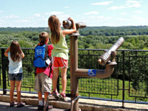 Kids enjoying view at Minnesota valley National Wildlife Refuge in Bloomington Minnesota