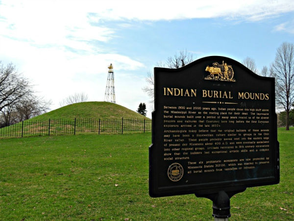Indian Burial Mounds Historical Marker in Indian Mounds Park, Saint Paul, Minnesota