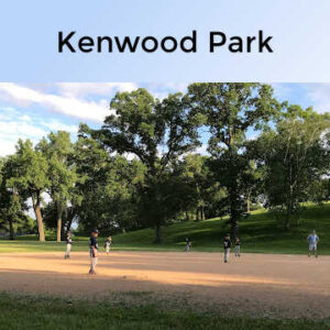 A youth baseball game at Kenwood Park in Minneapolis, Minnesota