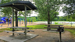 Playground and Picnic Area at the beach at Theodore Wirth Park in Minneapolis, Minneosta