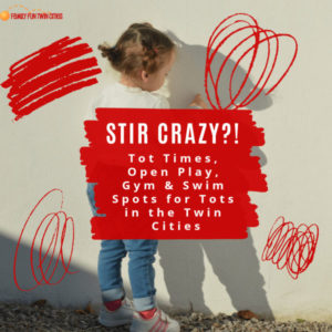 Toddler Scribbling on wall with red crayon - "Stir Crazy?! Tot Times, Open Play, Gym & Swim Spots for Tots in the Twin Cities"