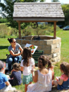 StoryHour by Lu & Bean Read at Whistling Well Farm in Hastings, Minnesota