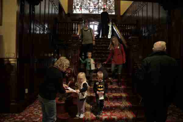Children on the grand staircase - one of our American Swedish Institute Family Favorites