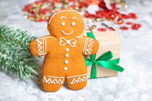 Gingerbread man with icing decorations
