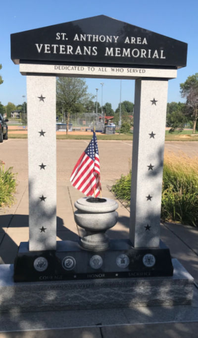 Saint Anthony Area Veterans Memorial at Central Park in St. Anthony Village, Minnesota