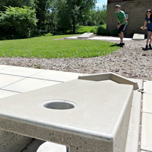 Permanent Cornhole Toss game at Blackhawk Park in Eagan, MN