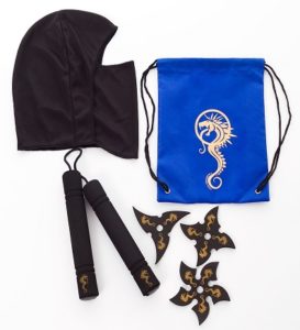 Little Adventures drawstring backpack ninja gift set