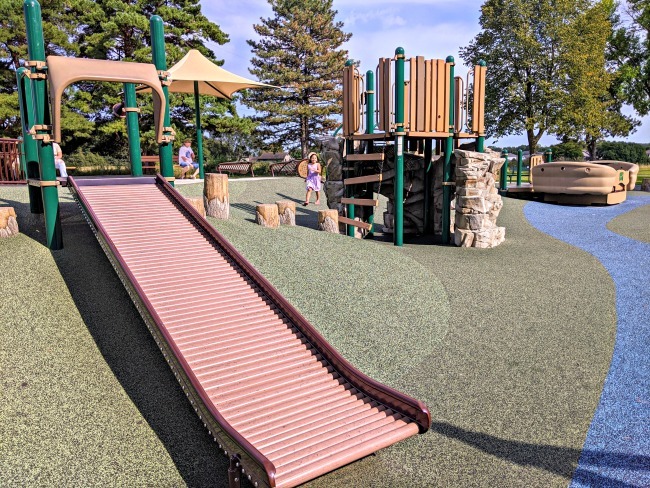 Slide at Fun For All Playground in Lions Park, Shakopee, Minnesota