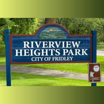 Riverview Heights Park City of Fridley Entrance Sign