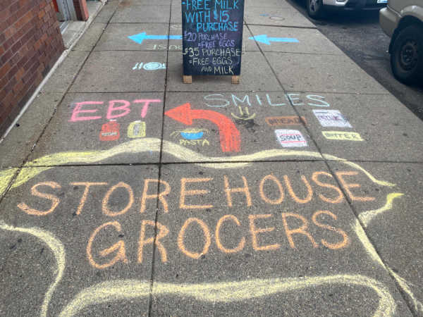 storehouse grocers chalk art