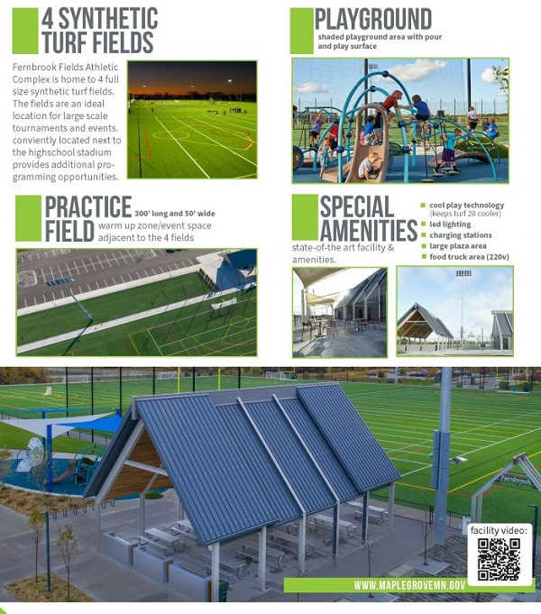 City of Maple Grove's collage of Ferbrook Fields amenities