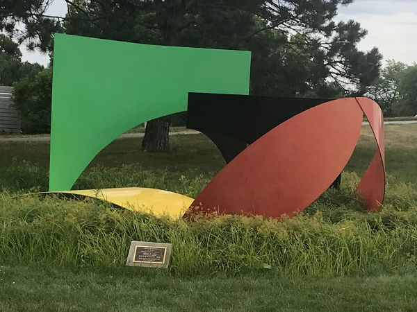 Wayzata Reel Sculpture by Philip King in the Harrison Sculpture Garden at the Minnesota Landscape Arboretum, Chaska, Minnesota