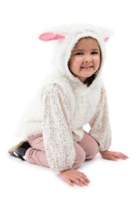 Girl wearing Lamb Vest from Little Adventures