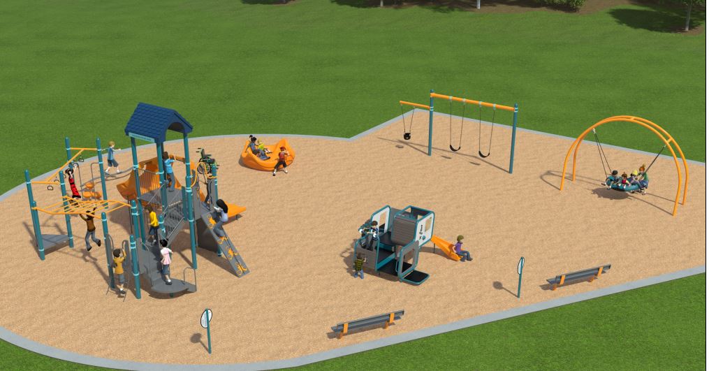 Rendering of new playground in Cinnamon Ridge Park in Eagan Minnesota.