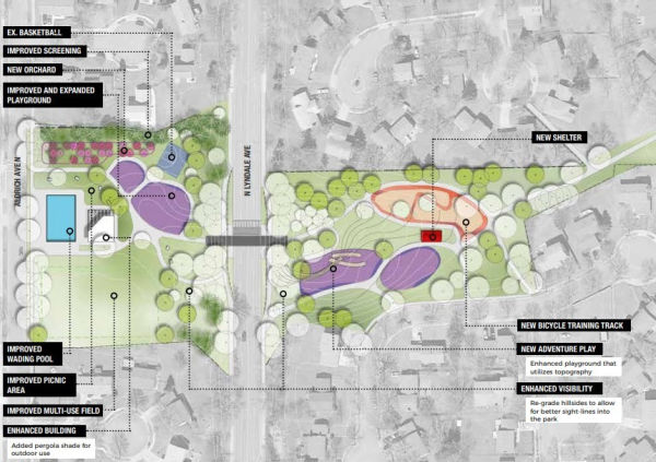 Image from the master plan for Hall Park in Minneapolis Minnesota, courtesy of Minnesota Parks and Recreation Board