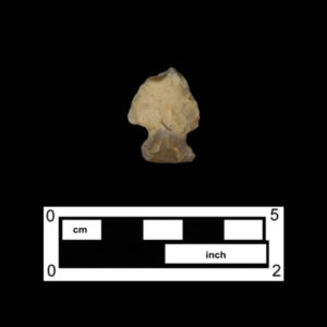 Stone tool found during 2020 archaeological investigation at Historic Fort Snelling in St. Paul, Minnesota