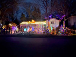 Candy Cane Lane Christmas Decorated House in Roseville, Minnesota