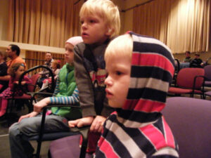 Kids watching a St. Paul Chamber Orchestra Concert at a Free Family Music event