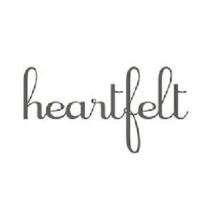 Logo features a heart of cursive name, Heartfelt.