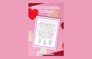 Valentine Word Search from Twin Cities Frugal Mom