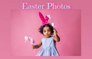 Little girl dressed as a cute rabbit: "Easter Photos"