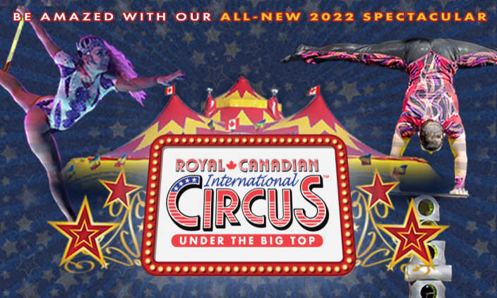 Royal Canadian International Circus Sign with big top tents