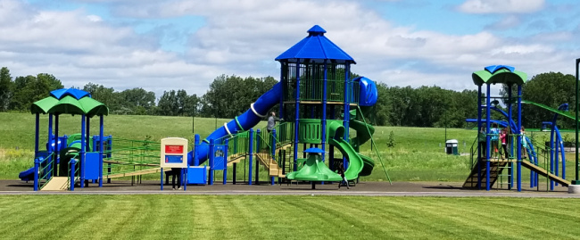 One of two playgrounds at Long Lake Regional Park in New Brighton, Minnesota