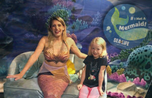 Mermaid Sitting with Little Girl at Sea Life Mall of America
