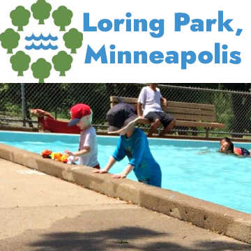 Kids Swimming at Loring Park, Minneapolis, Minnesota