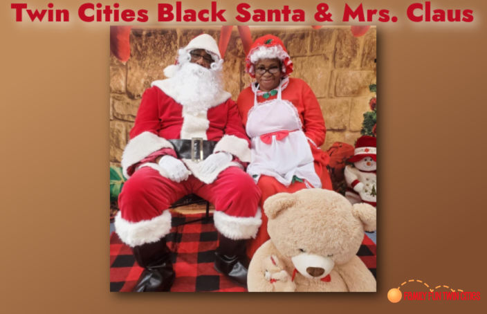 Robert and Wanda Austin pose as the Twin Cities Black Santa and Mrs. Claus