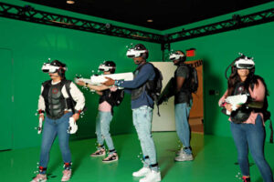 teens playing VR game
