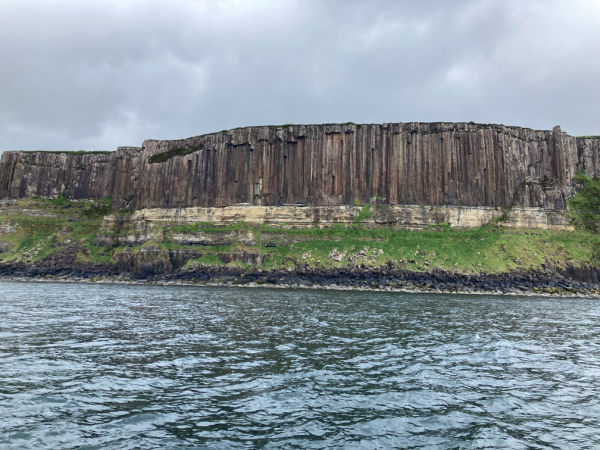 View of Kilt Rock on Isle of Skye from the water