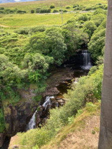 View of Lealt Falls Upper Falls from the top, Isle of Skye, Scotland.