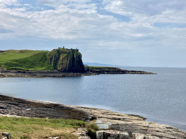 Castle Ruins from the Rubha Hunish on Isle of Skye, Scotland.